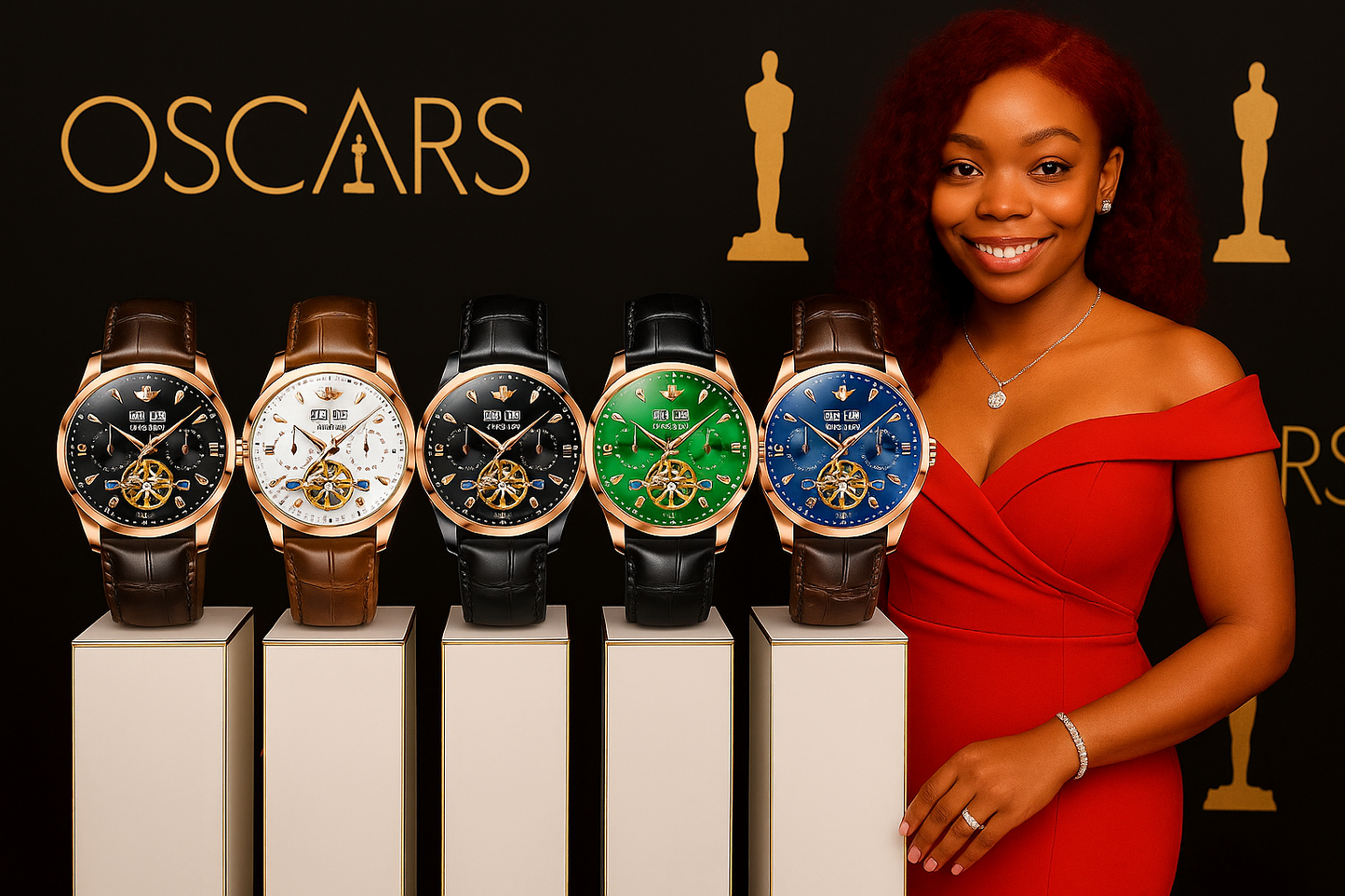 OUPINKE Tourbillon Leather Luxury Automatic Mechanical Wristwatch with Sapphire glass & Waterproof