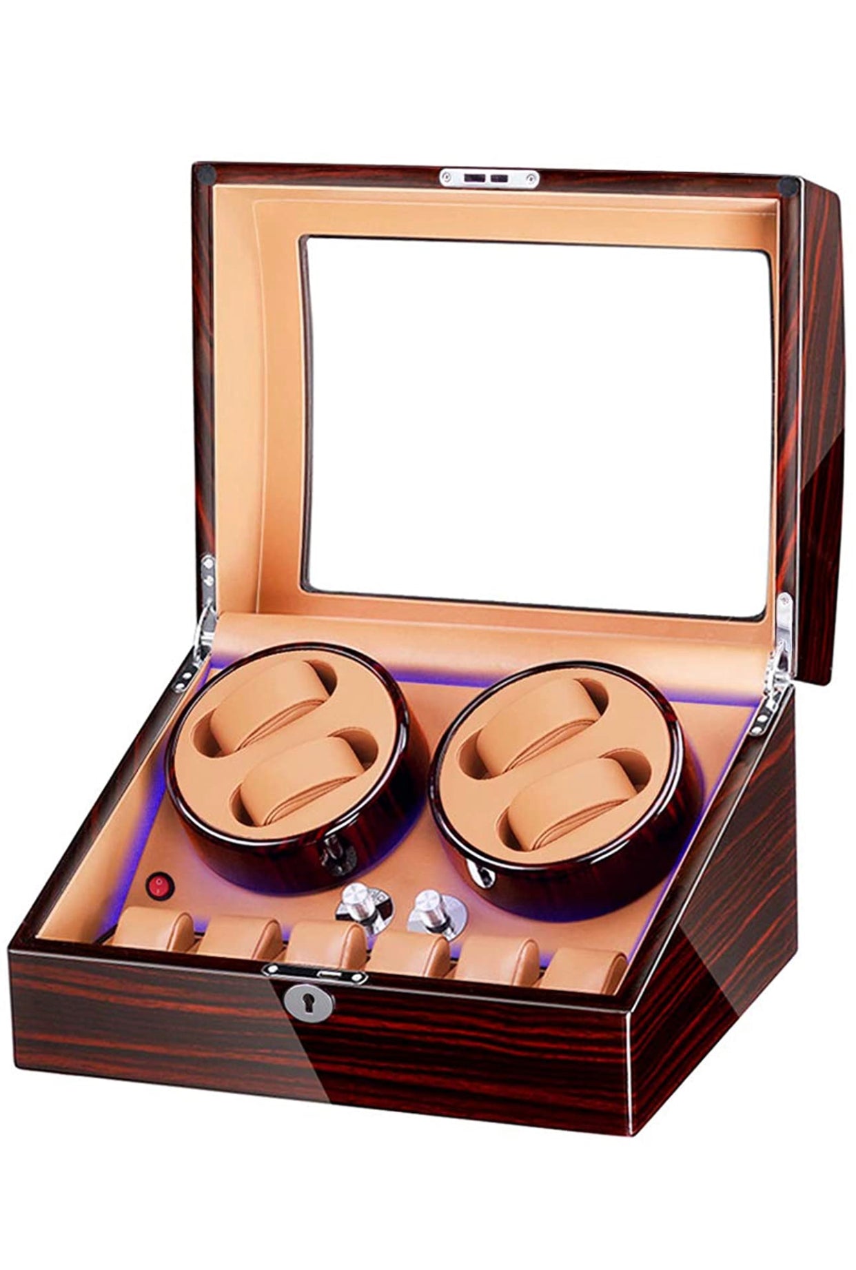 Watch Winder Case FRUCASE Light Up Box for Automatic Watches Wooden Watch Box Watches Storage Collector