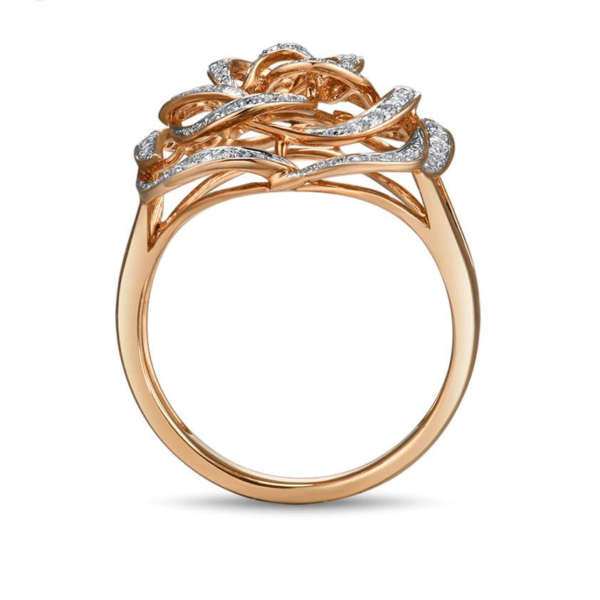 14K 585 Rose Gold Ring Genuine Sparkling Diamond Promise, Engagement, and Anniversary Fine Jewelry