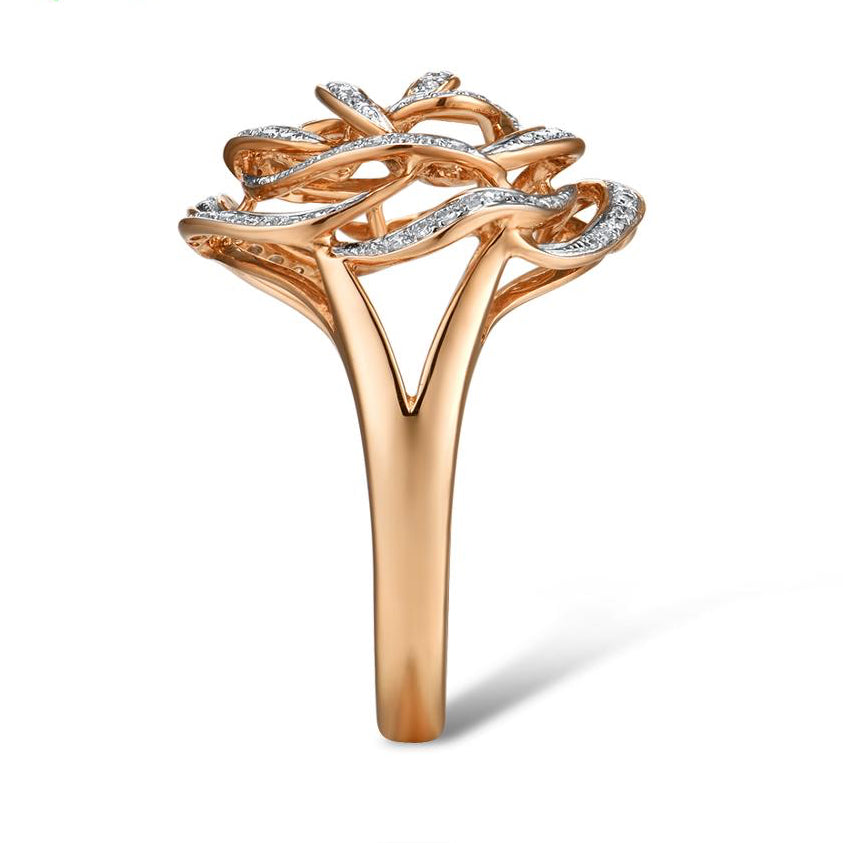 14K 585 Rose Gold Ring Genuine Sparkling Diamond Promise, Engagement, and Anniversary Fine Jewelry