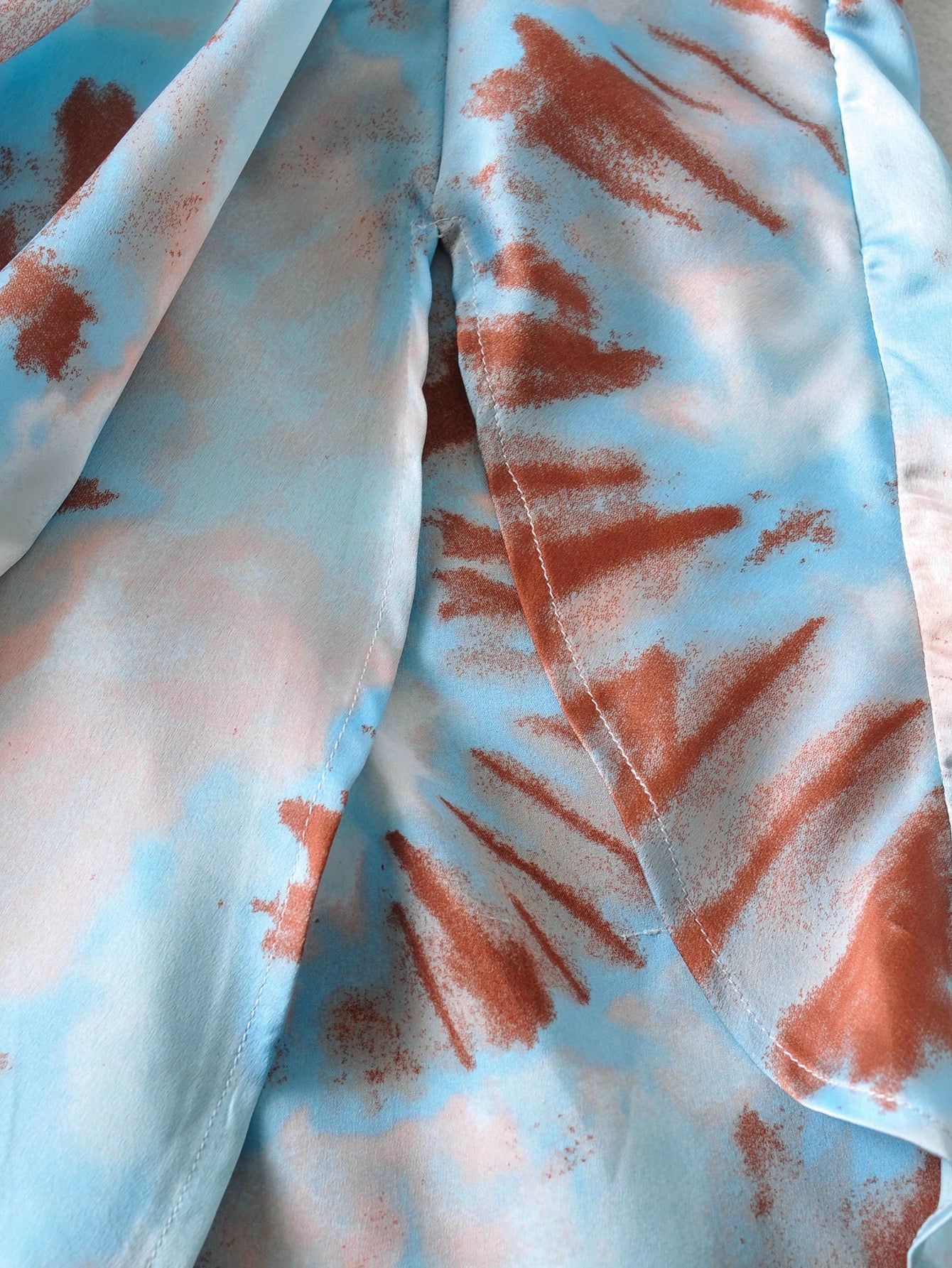 Spaghetti Strap Dress Women's Floral Print with Hem Slim Waist, Irregular Slit, Long Dress