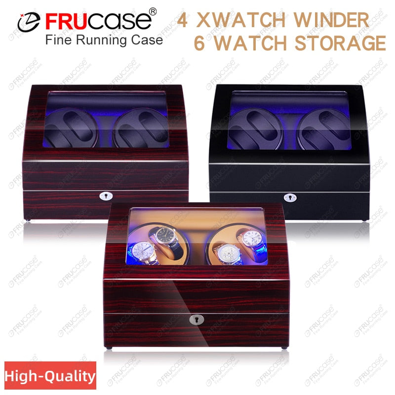 Watch Winder Case FRUCASE Light Up Box for Automatic Watches Wooden Watch Box Watches Storage Collector
